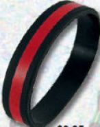 THIN RED LINE SILICONE BRACELET.